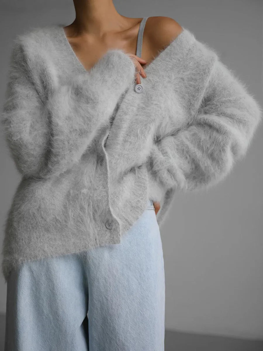 Women's Brushed Knit Cardigan with Button Front - photo 7
