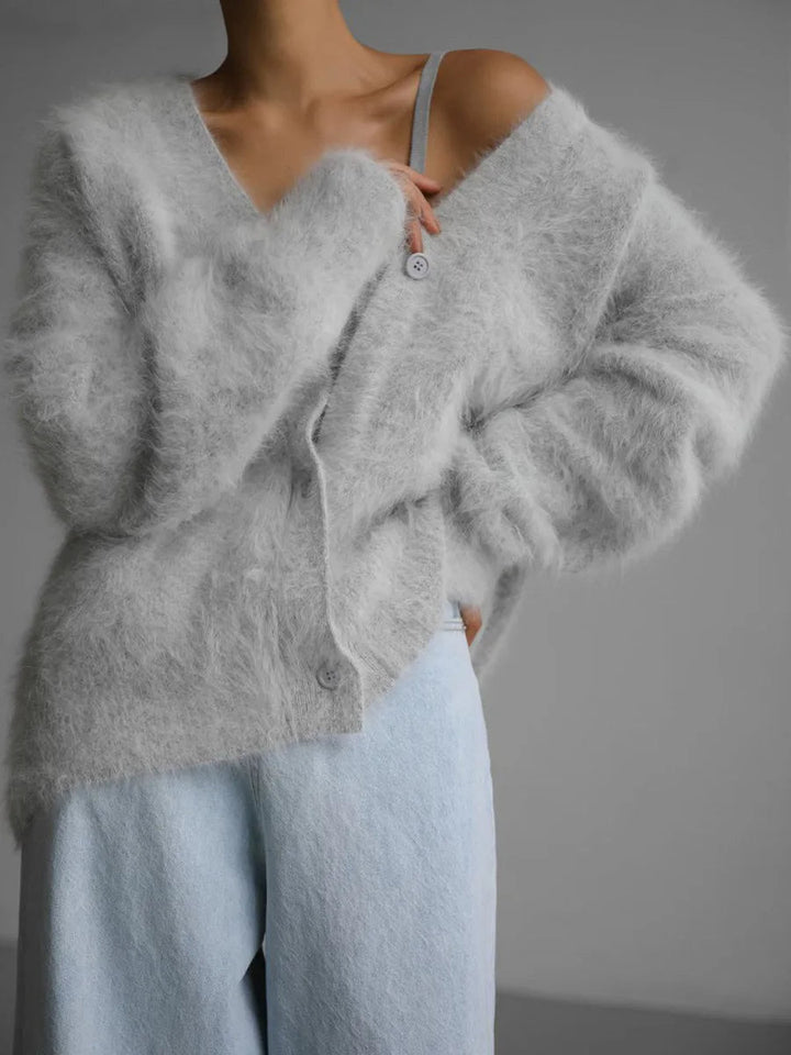 Women's Brushed Knit Cardigan with Button Front - photo 7