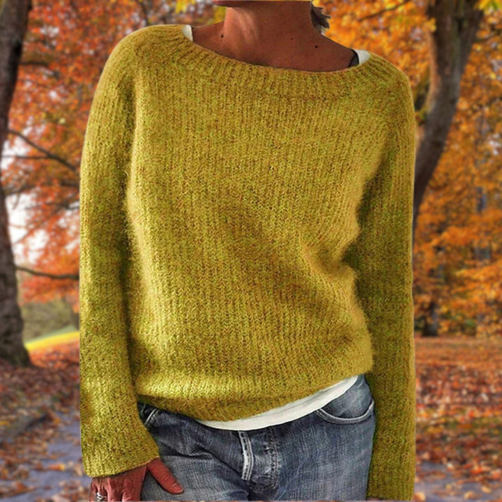 Women's Knitted Relaxed Jumper with Collar - photo 1