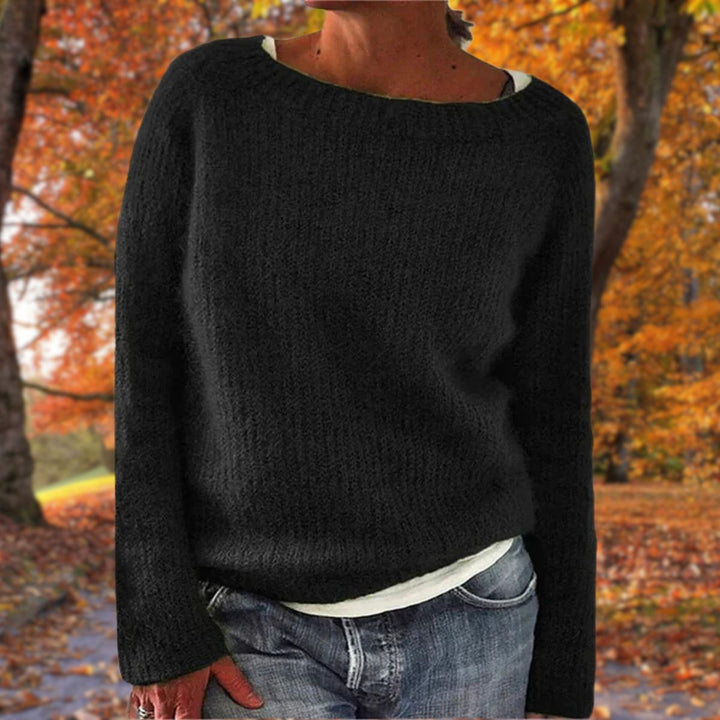 Women's Knitted Relaxed Jumper with Collar - photo 2