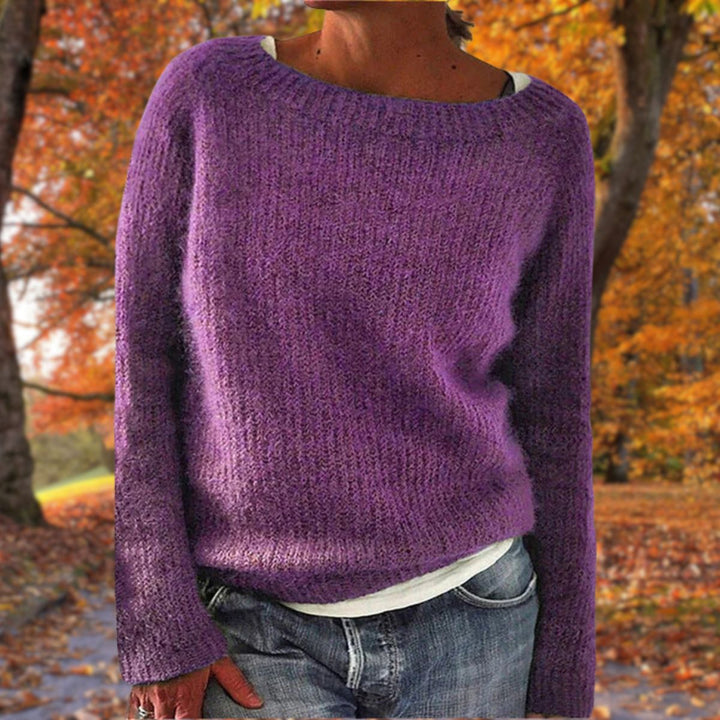 Women's Knitted Relaxed Jumper with Collar - photo 6