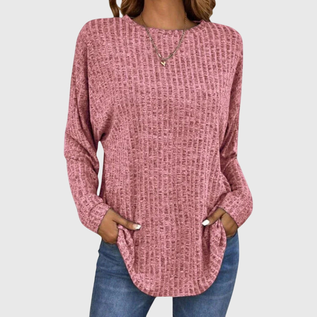 Women's Knitted Relaxed Jumper with Long Sleeves - photo 12