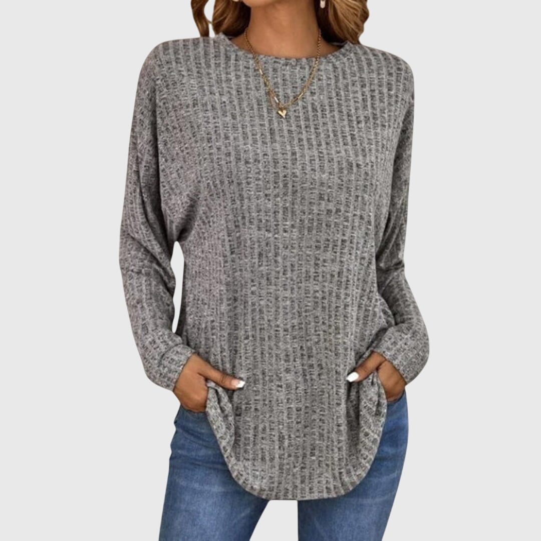 Women's Knitted Relaxed Jumper with Long Sleeves - photo 9