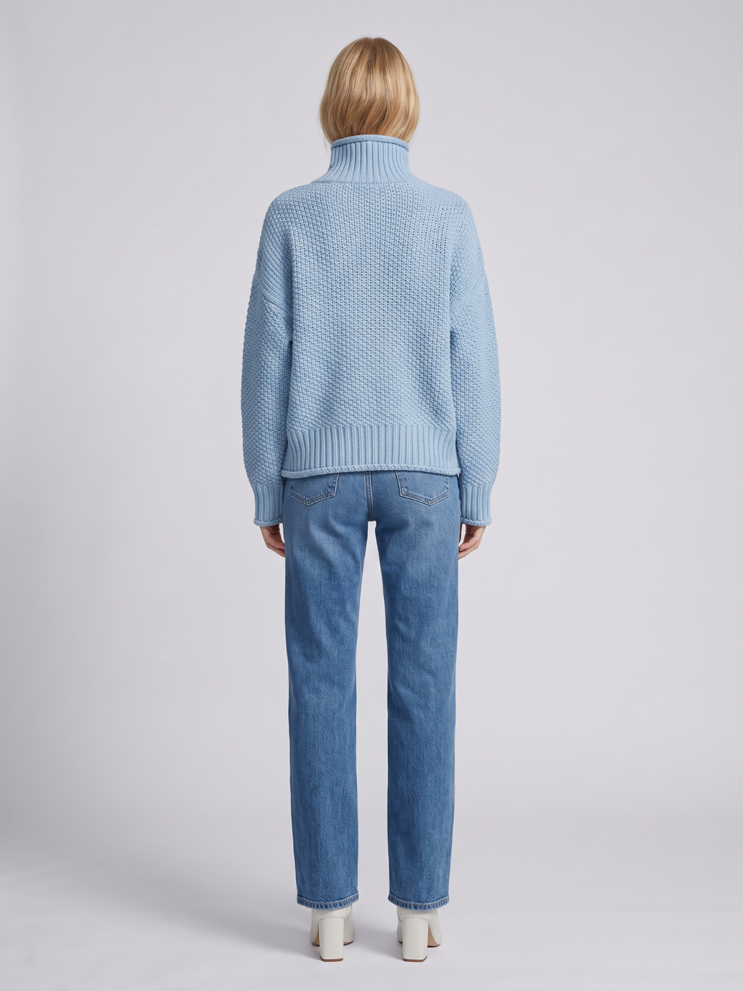 Women's Knitted Relaxed Jumper with Roll Neck - photo 8