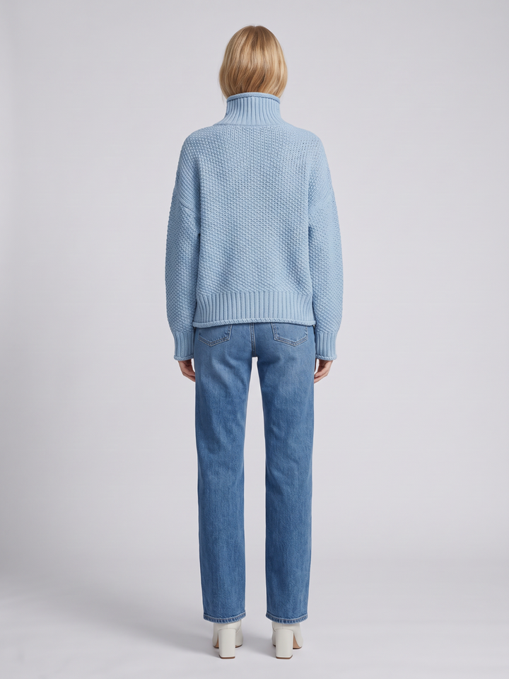 Women's Knitted Relaxed Jumper with Roll Neck - photo 8