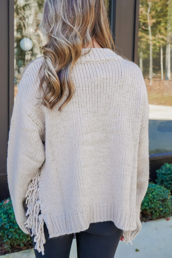 Women's Knitted Relaxed Jumper with Ruching - photo 3