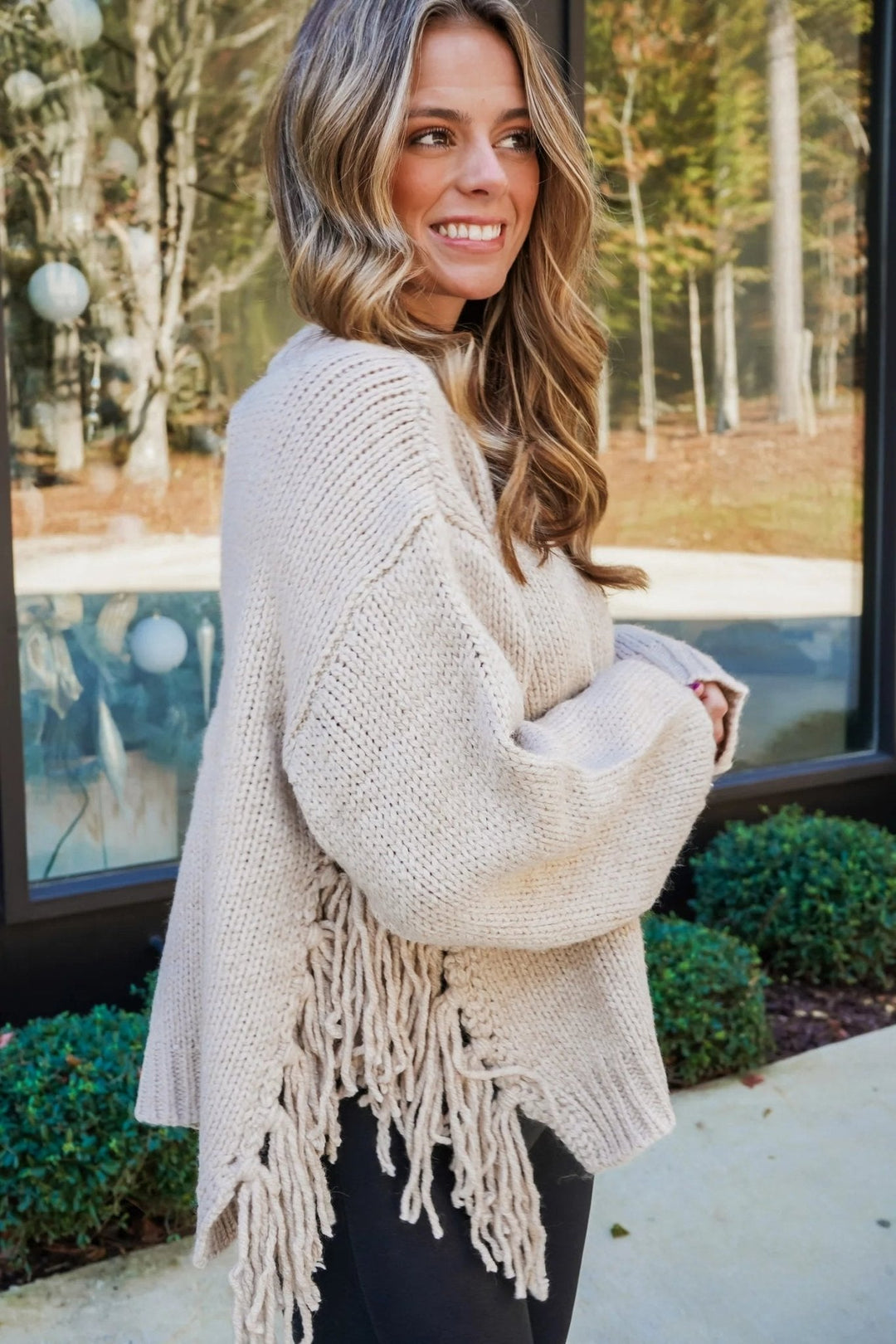Women's Knitted Relaxed Jumper with Ruching - photo 4