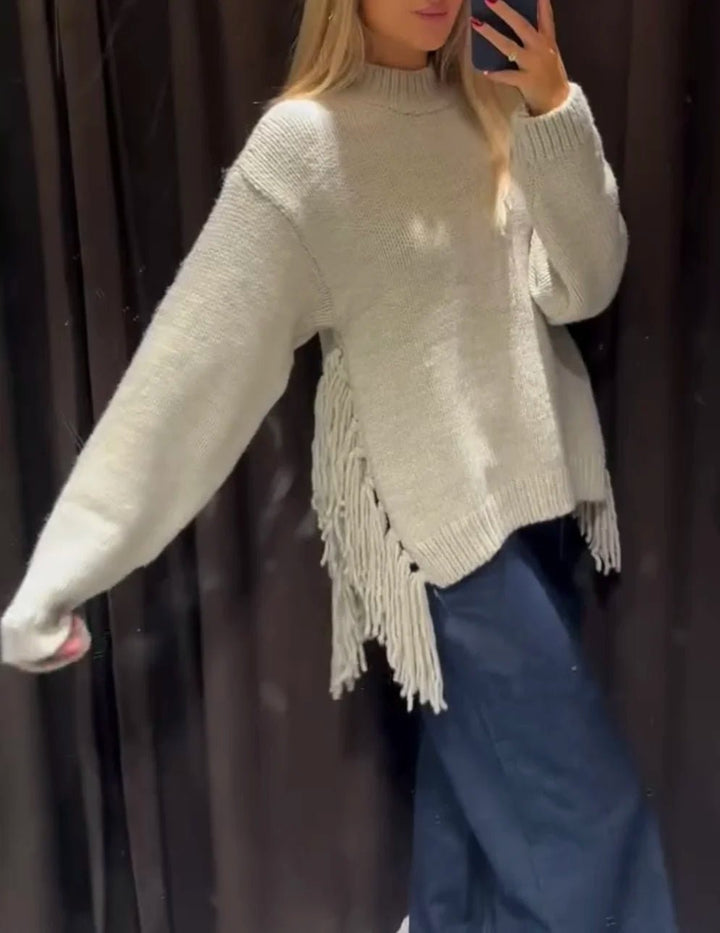 Women's Knitted Relaxed Jumper with Ruching - photo 5