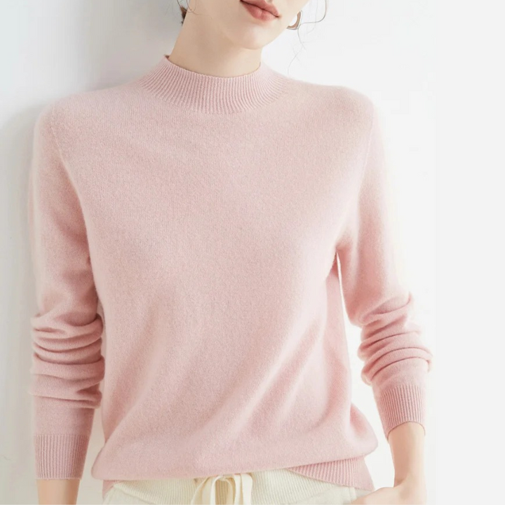 Women's Mock Neck Jumper with Ribbed Trim - photo 3