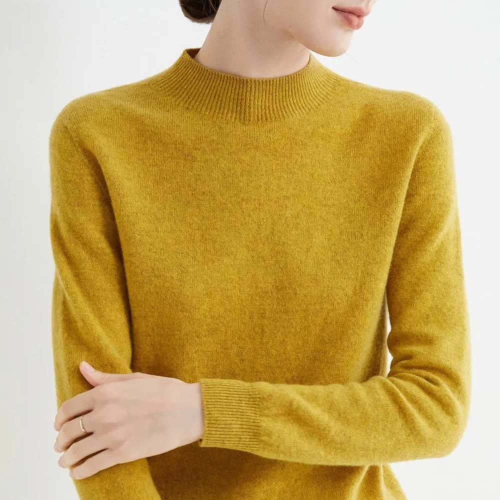 Women's Mock Neck Jumper with Ribbed Trim - photo 4