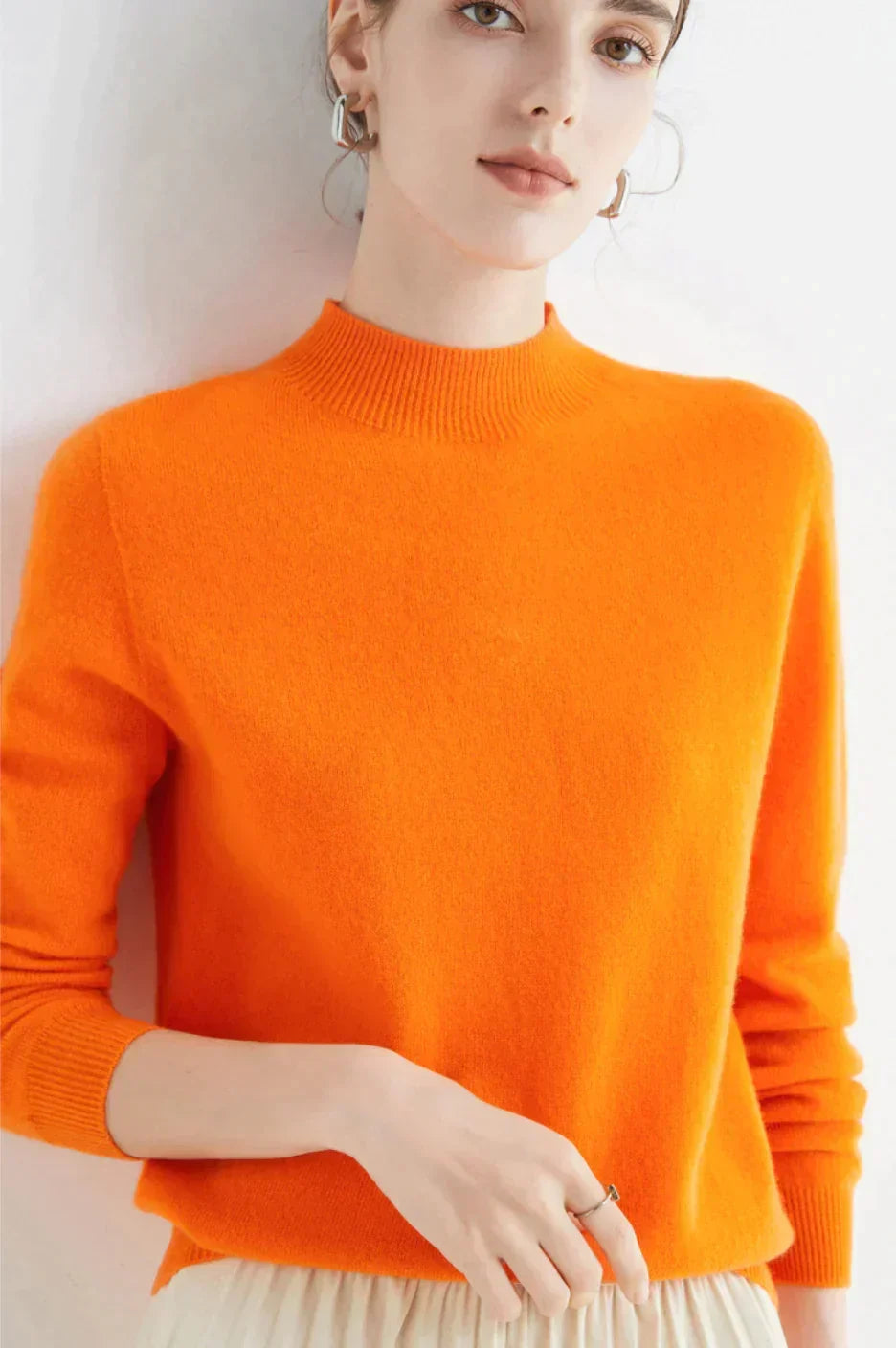 Women's Knitted Roll Neck Jumper with Long Sleeves - photo 1