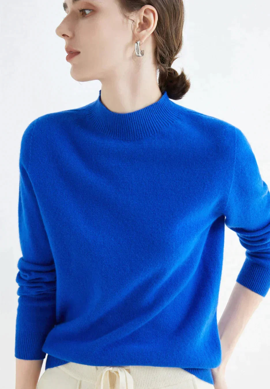 Women's Knitted Roll Neck Jumper with Long Sleeves - photo 11