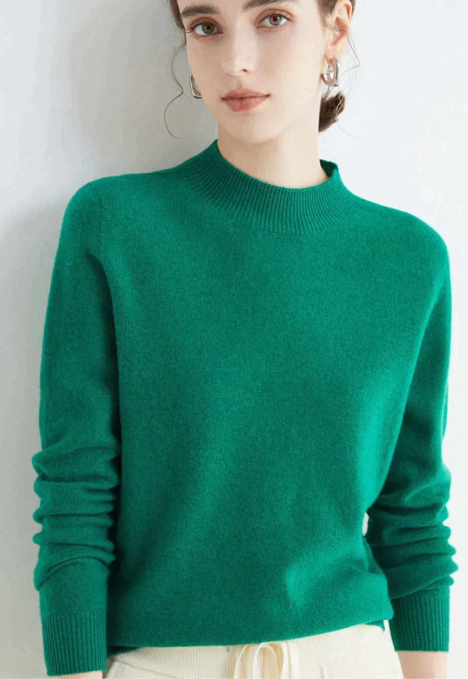 Women's Knitted Roll Neck Jumper with Long Sleeves - photo 12