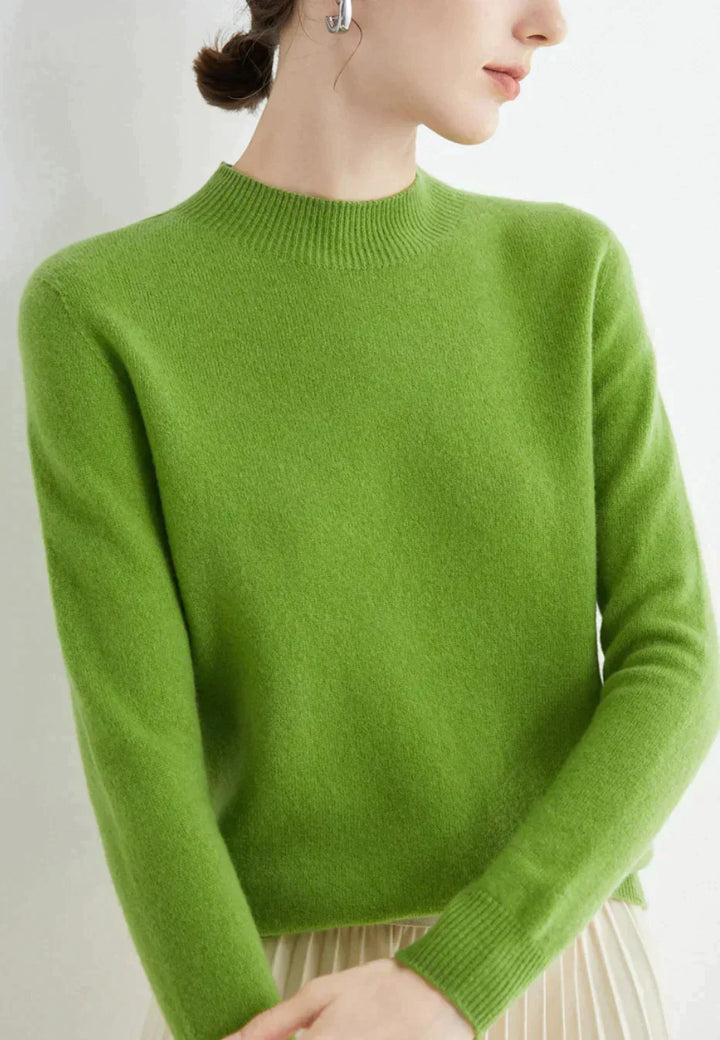 Women's Knitted Roll Neck Jumper with Long Sleeves - photo 4