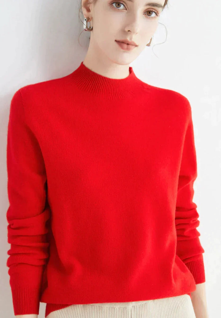 Women's Knitted Roll Neck Jumper with Long Sleeves - photo 5