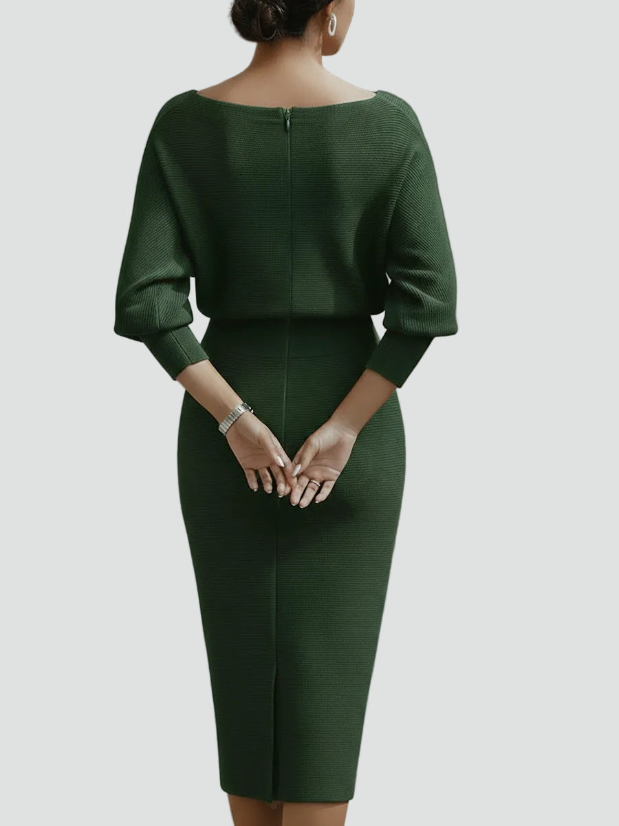 Women's Knitted Three-Quarter Sleeve Dress - photo 8