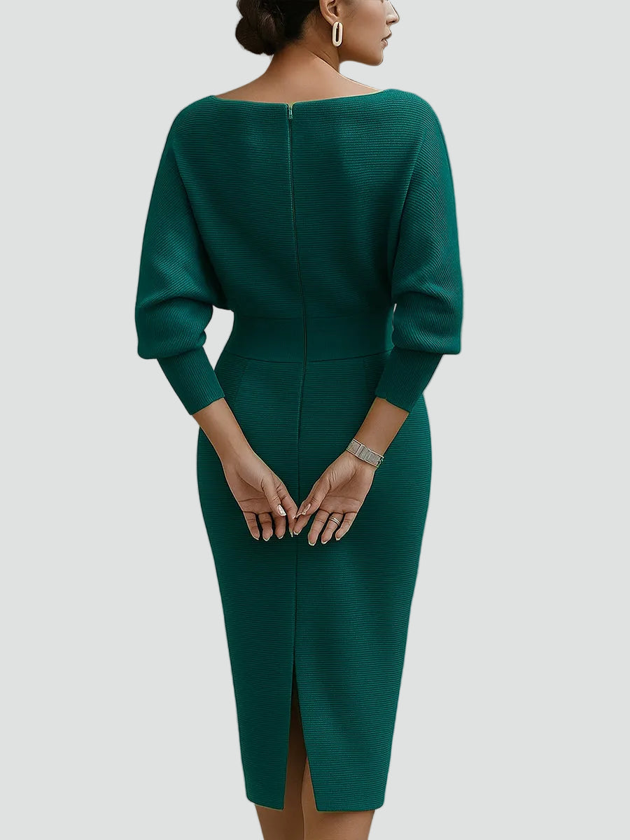 Women's Knitted Three-Quarter Sleeve Dress - photo 9