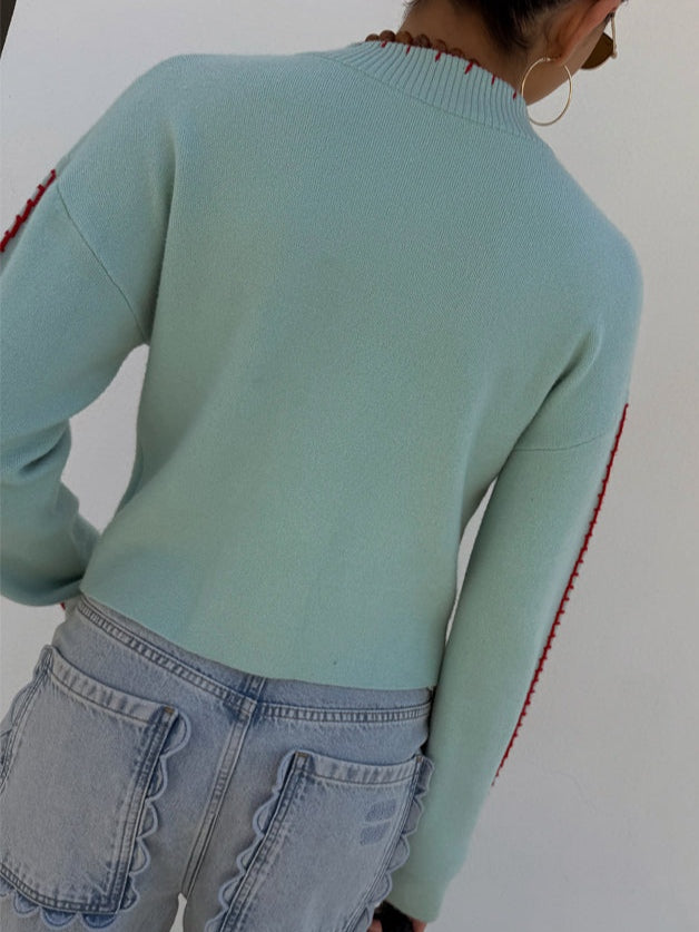 Women's Knitted Wrap Cardigan with Button Front - photo 2