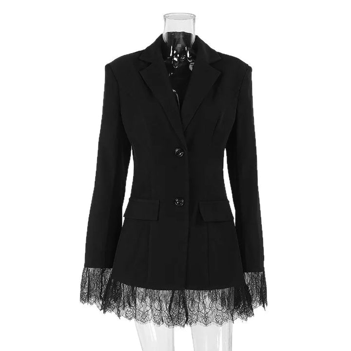 Women's Lace Trim Collared Blazer - photo 6