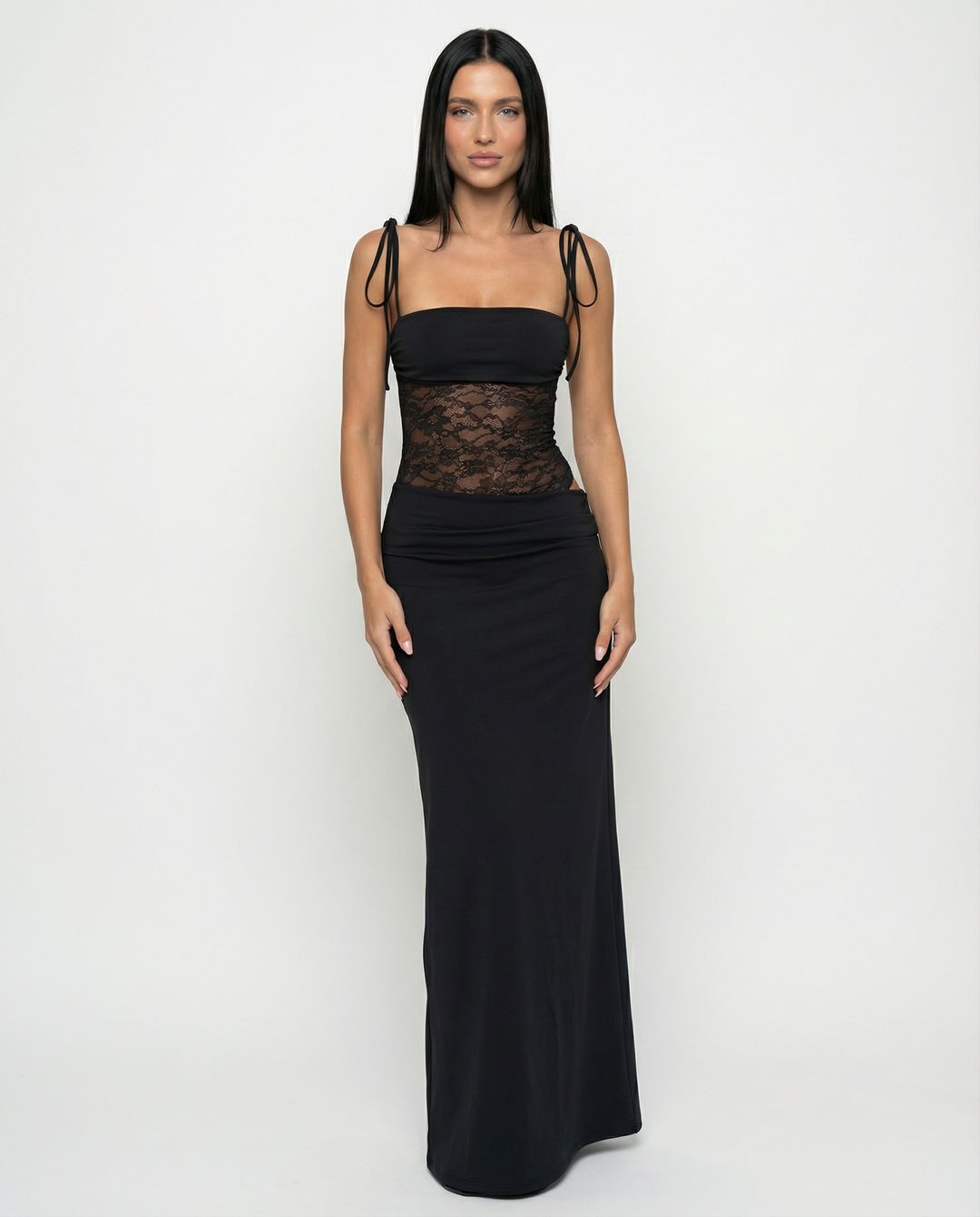 Women's Lace Trim Maxi Dress - photo 2