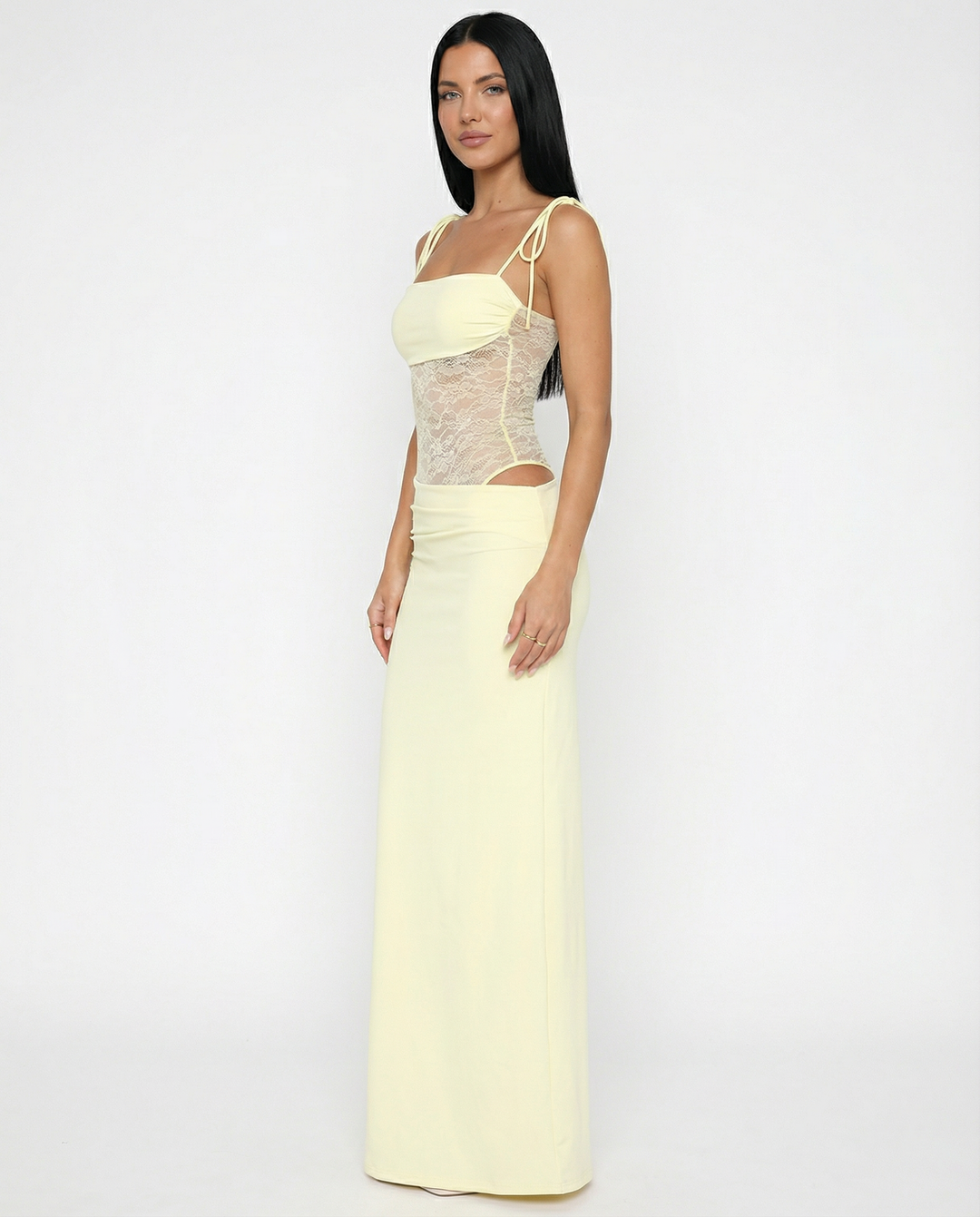 Women's Lace Trim Maxi Dress - photo 5