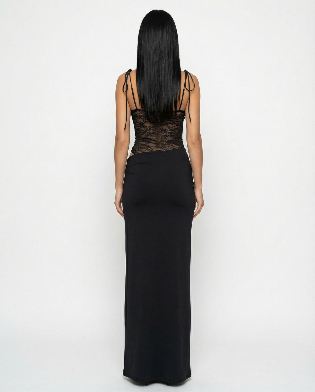 Women's Lace Trim Maxi Dress - photo 6