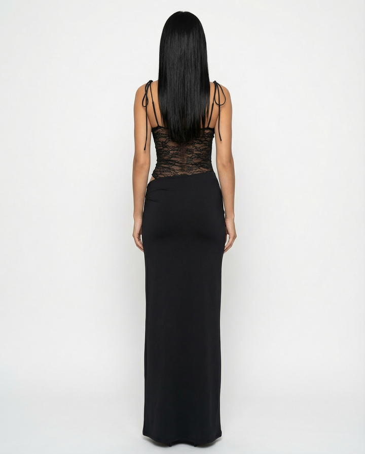 Women's Lace Trim Maxi Dress - photo 6