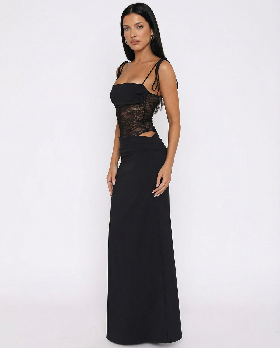 Women's Lace Trim Maxi Dress - photo 7
