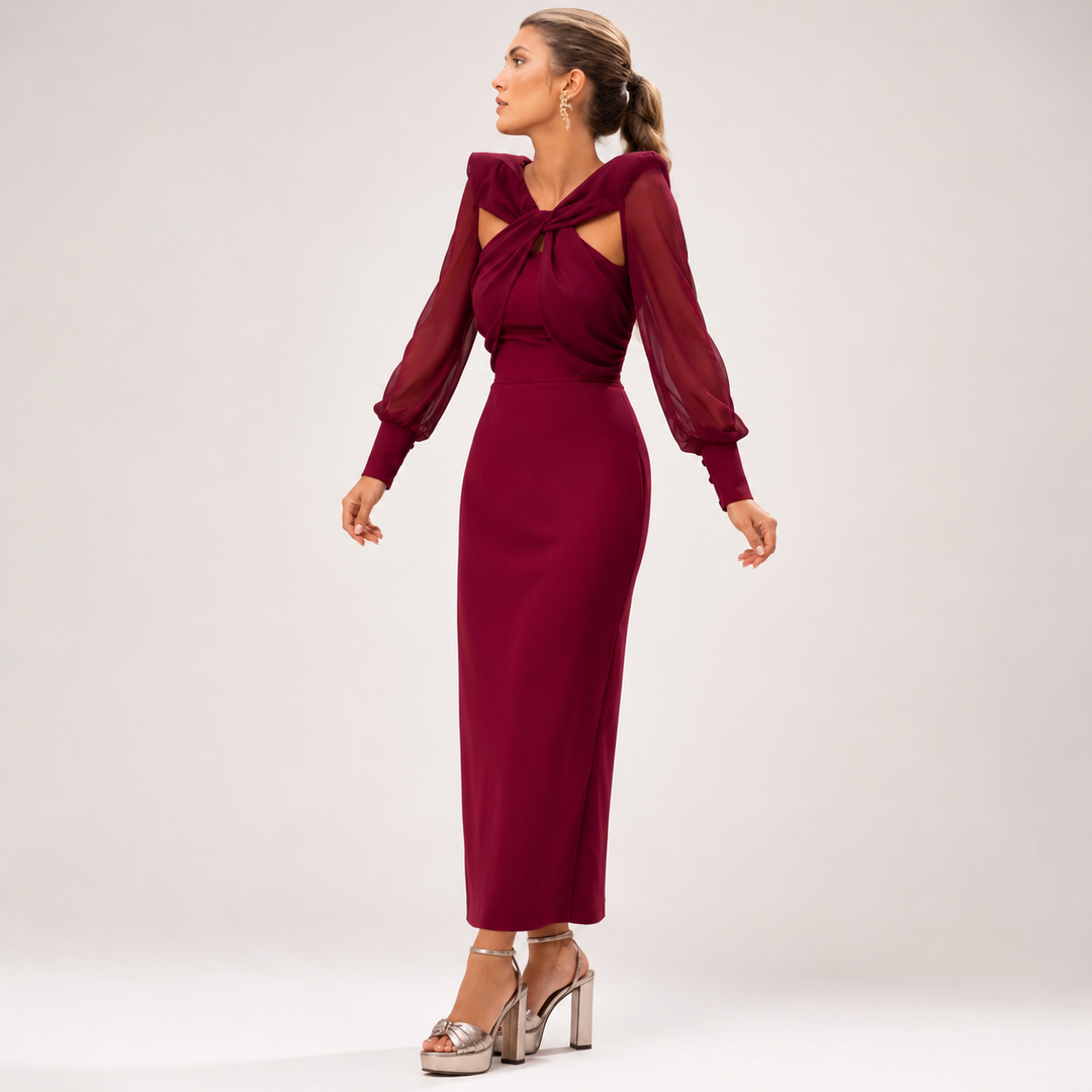 Women's Long Sleeve Midi Dress - photo 1