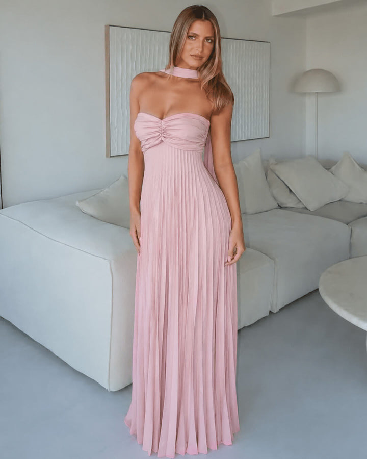 Women's Mesh Wrap Maxi Dress with Sleeveless Cut - photo 3
