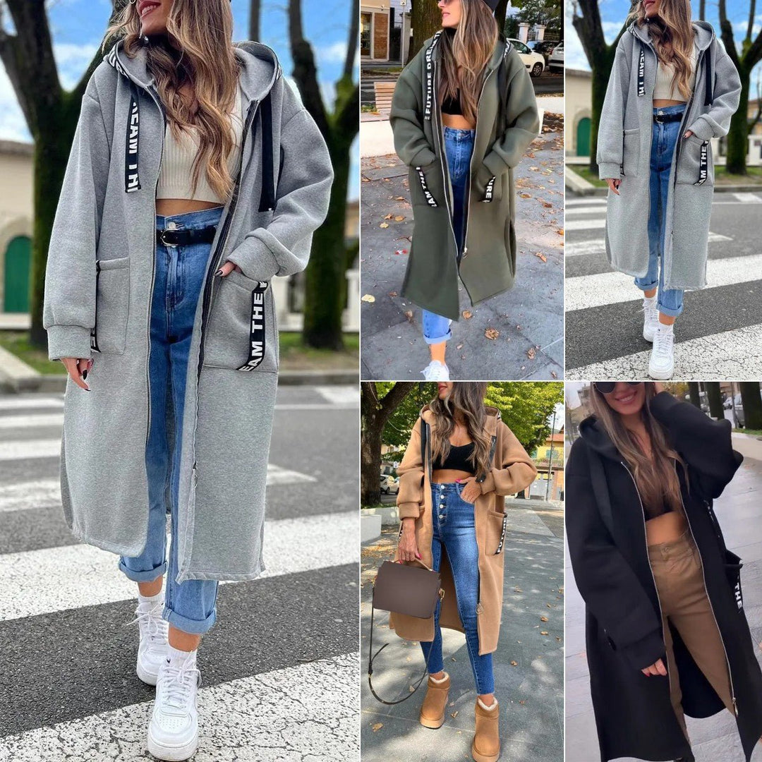 Women's Oversized Long Hooded Zip-up Coat - photo 3