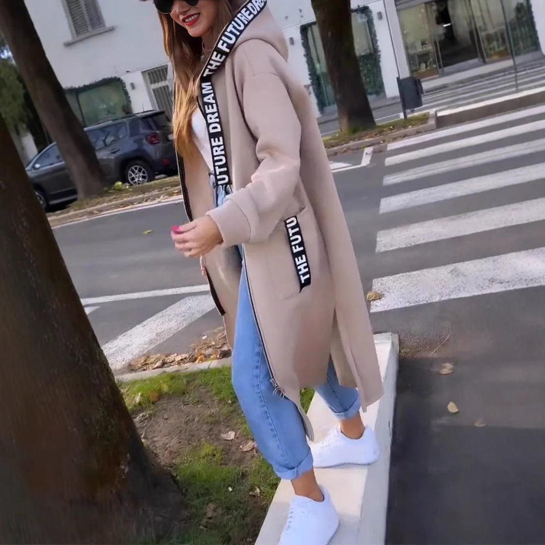 Women's Oversized Long Hooded Zip-up Coat - photo 7
