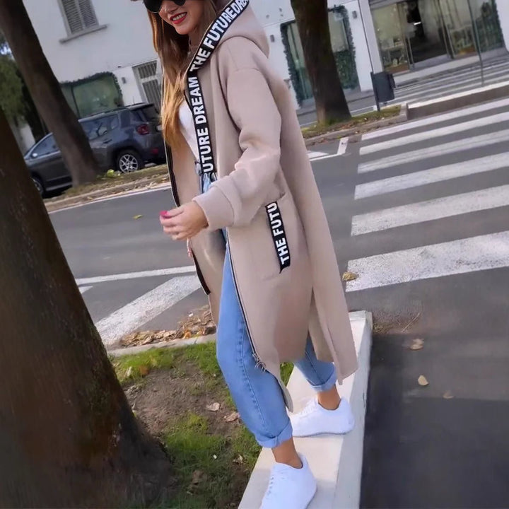 Women's Oversized Long Hooded Zip-up Coat - photo 7