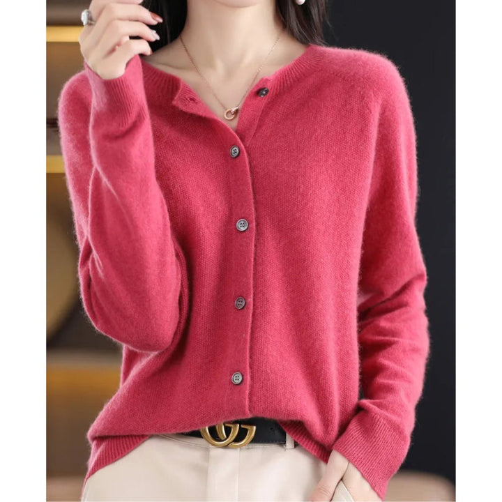 Women's Oversized Merino Wool Button-front Knit Cardigan - photo 1