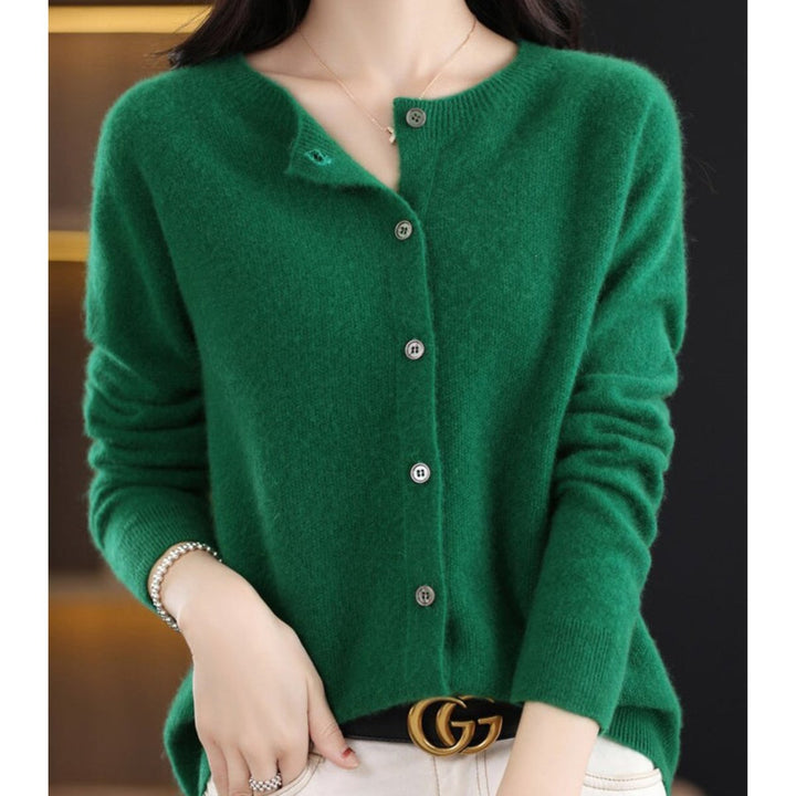 Women's Oversized Merino Wool Button-front Knit Cardigan - photo 12