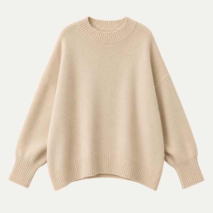 Women's Oversized Sweater with Asymmetrical Hem - photo 1