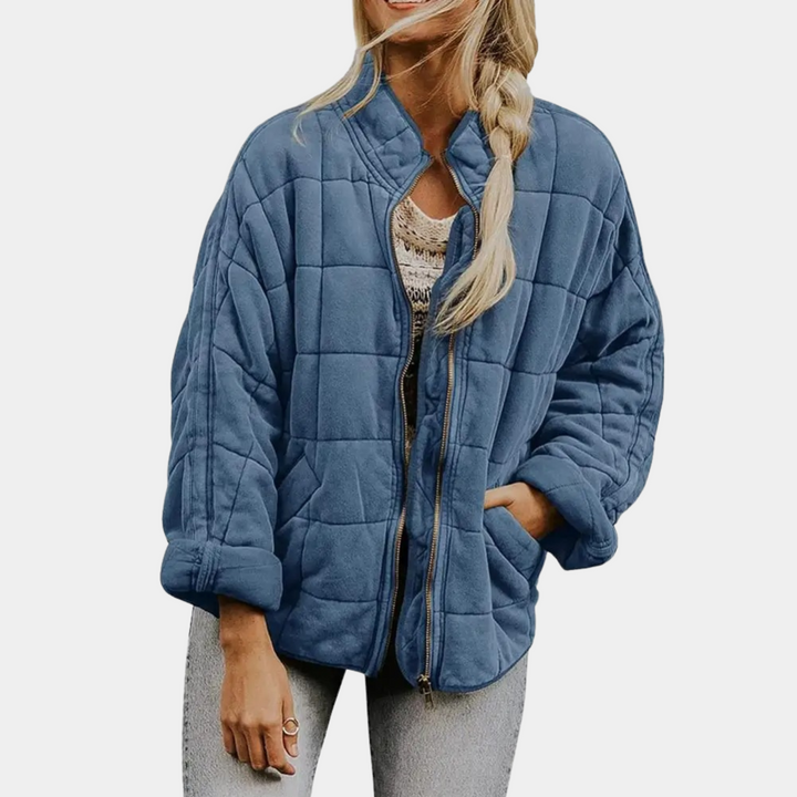 Women's Quilted Coat with Zip Front and Side Pockets - photo 4