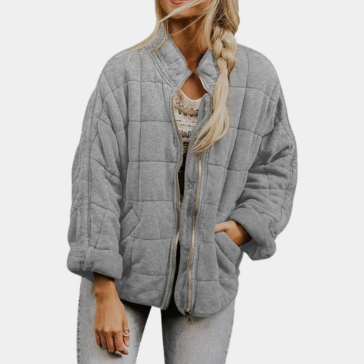 Women's Quilted Coat with Zip Front and Side Pockets - photo 5