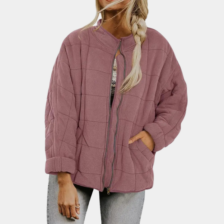 Women's Quilted Coat with Zip Front and Side Pockets - photo 6