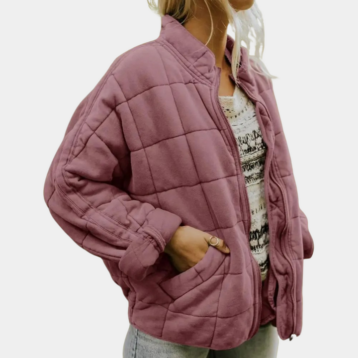 Women's Quilted Coat with Zip Front and Side Pockets - photo 7