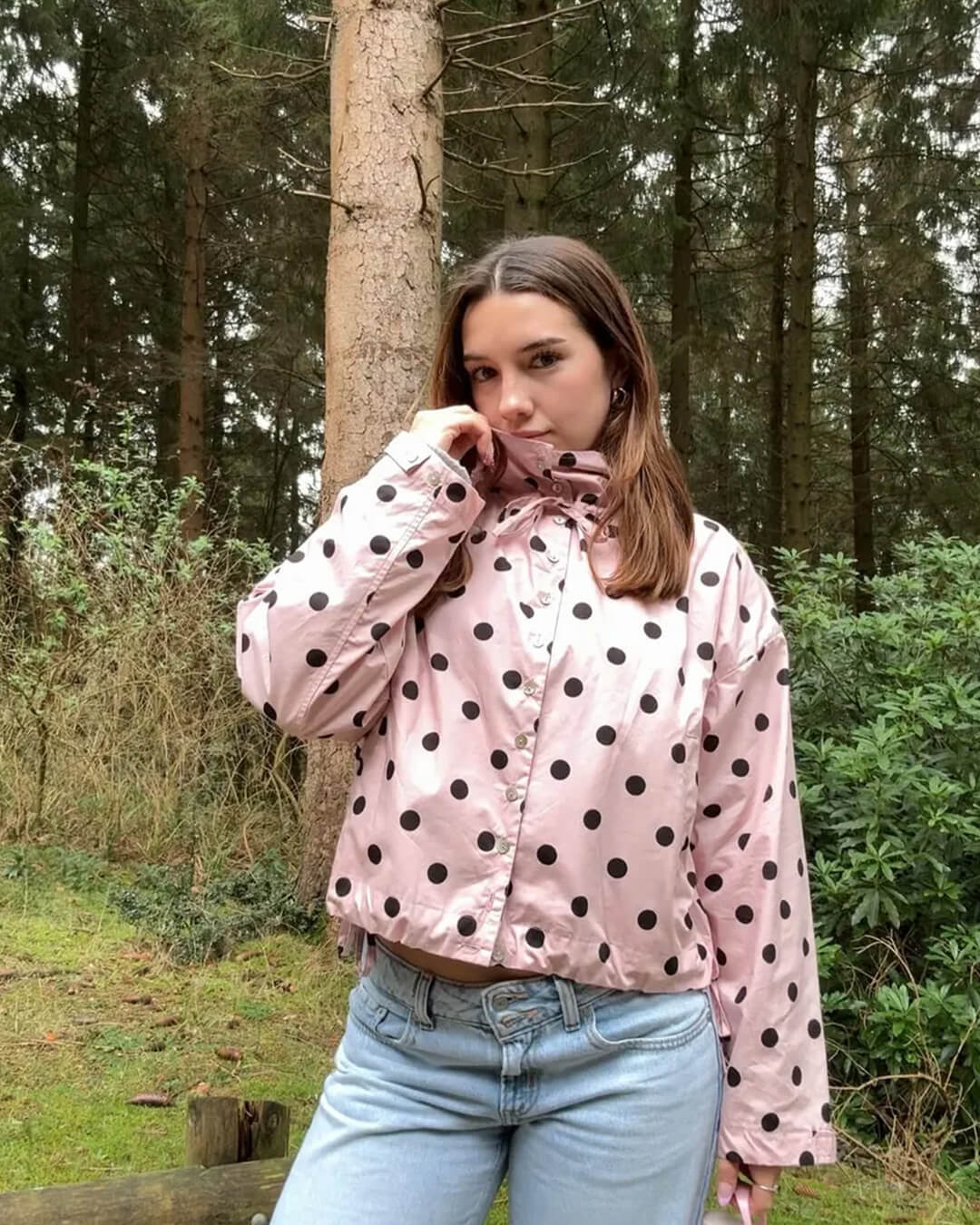 Women's Polka Dot Collared Jacket - photo 2