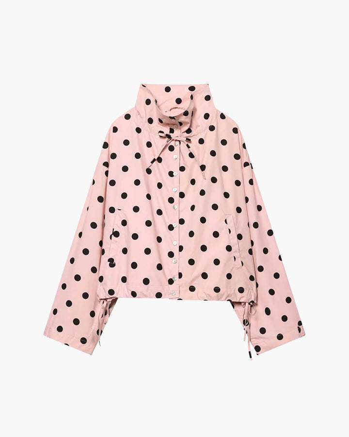 Women's Polka Dot Collared Jacket - photo 8