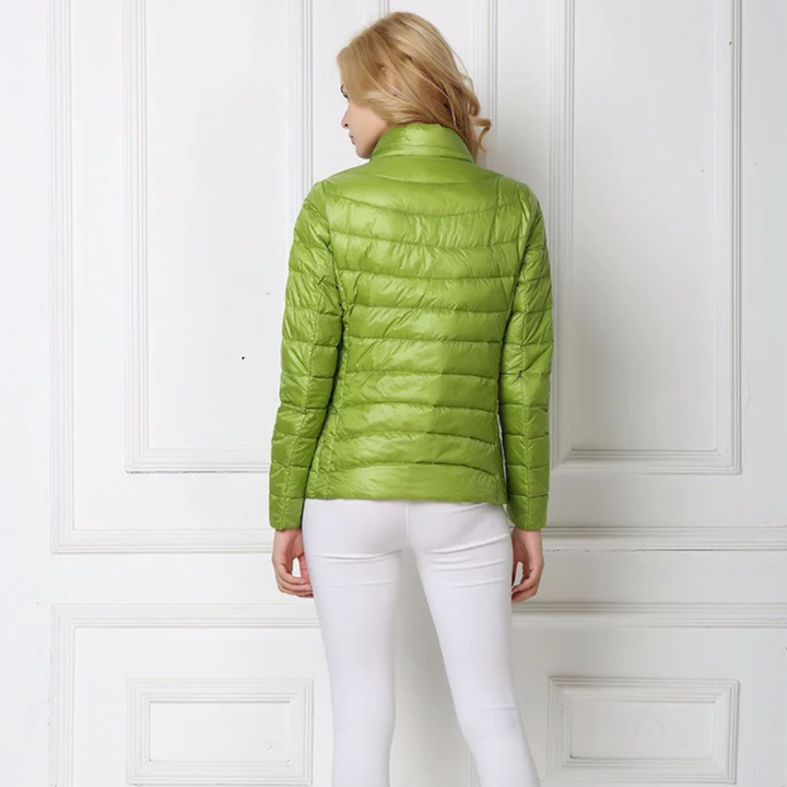 Women's Lightweight Padded Jacket with Stand Collar and Zip Front - photo 10