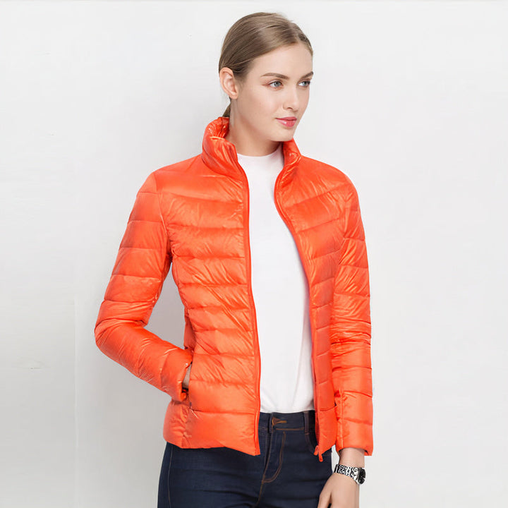 Women's Lightweight Padded Jacket with Stand Collar and Zip Front - photo 3