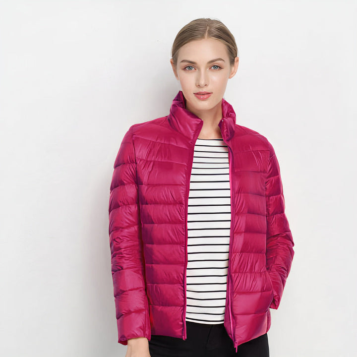 Women's Lightweight Padded Jacket with Stand Collar and Zip Front - photo 6