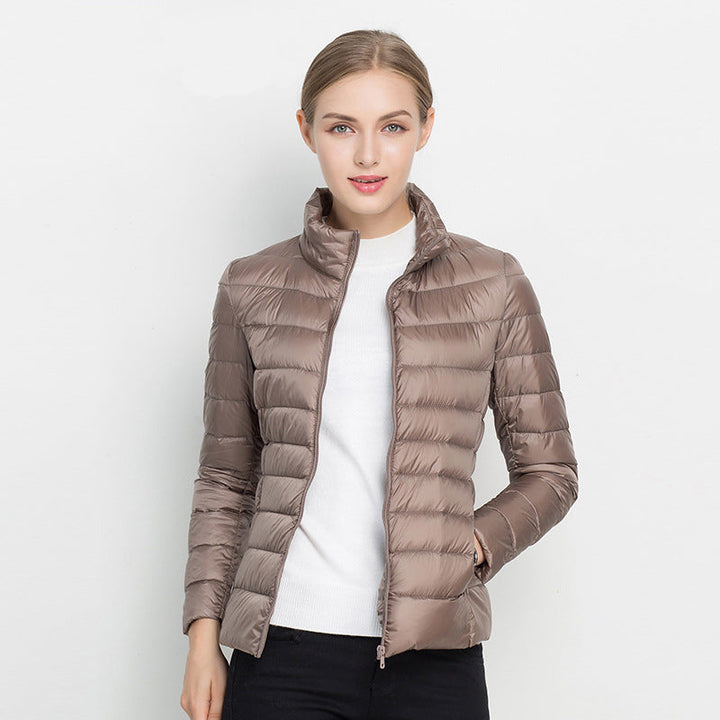 Women's Lightweight Padded Jacket with Stand Collar and Zip Front - photo 7
