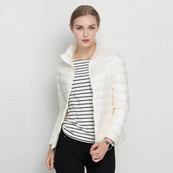 Women's Lightweight Padded Jacket with Stand Collar and Zip Front - photo 8