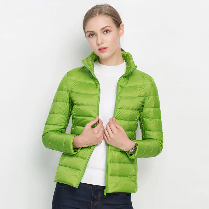 Women's Lightweight Padded Jacket with Stand Collar and Zip Front - photo 9