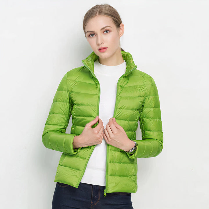 Women's Lightweight Padded Jacket with Stand Collar and Zip Front - photo 9