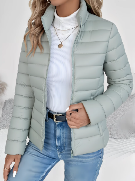 Women's Quilted Roll Neck Winter Jacket - photo 1